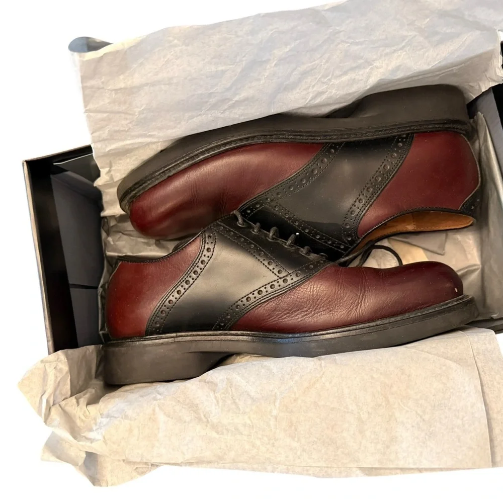 Johnston & Murphy Passport Burgundy Black Oxfords 20-2801‎ Men's Shoes size 8.5